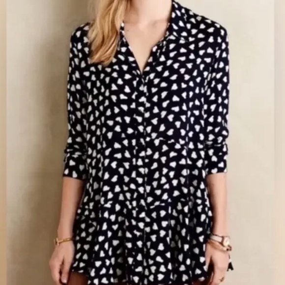 11 1 TYLHO Larkin Heart Tunic - Anthropologie - Size Small - Picture 2 of 5